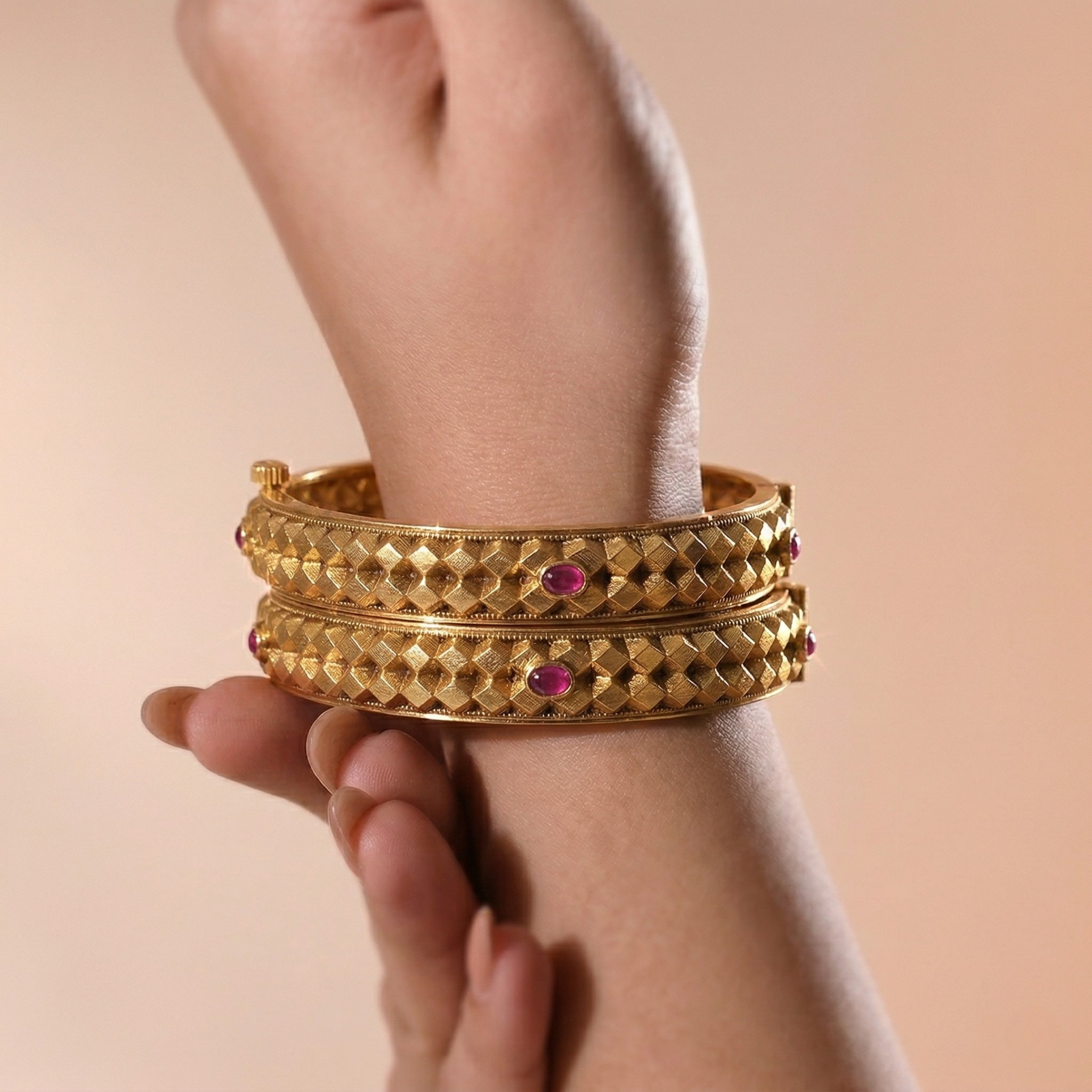 RAAYA Ashtapailu Bangles for Women | Micro Gold Plated | Anti-Tarnish Traditional Kada | Wedding & Festive Jewellery