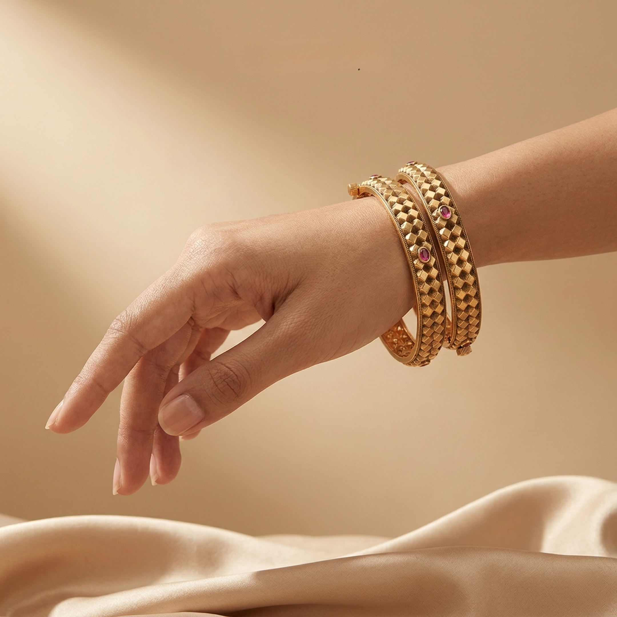 RAAYA Ashtapailu Bangles for Women | Micro Gold Plated | Anti-Tarnish Traditional Kada | Wedding & Festive Jewellery