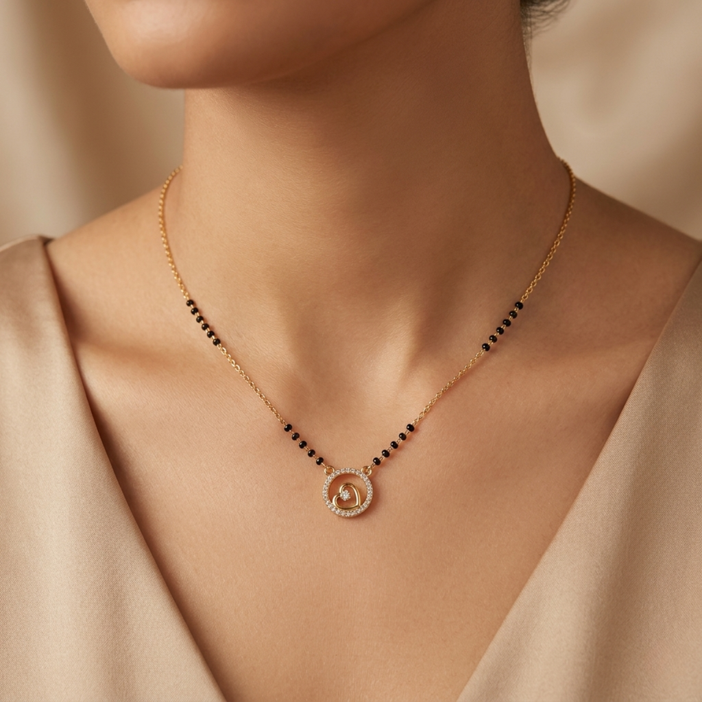 Radhika Anti Tarnish Micro Gold Plated Short Mangalsutra
