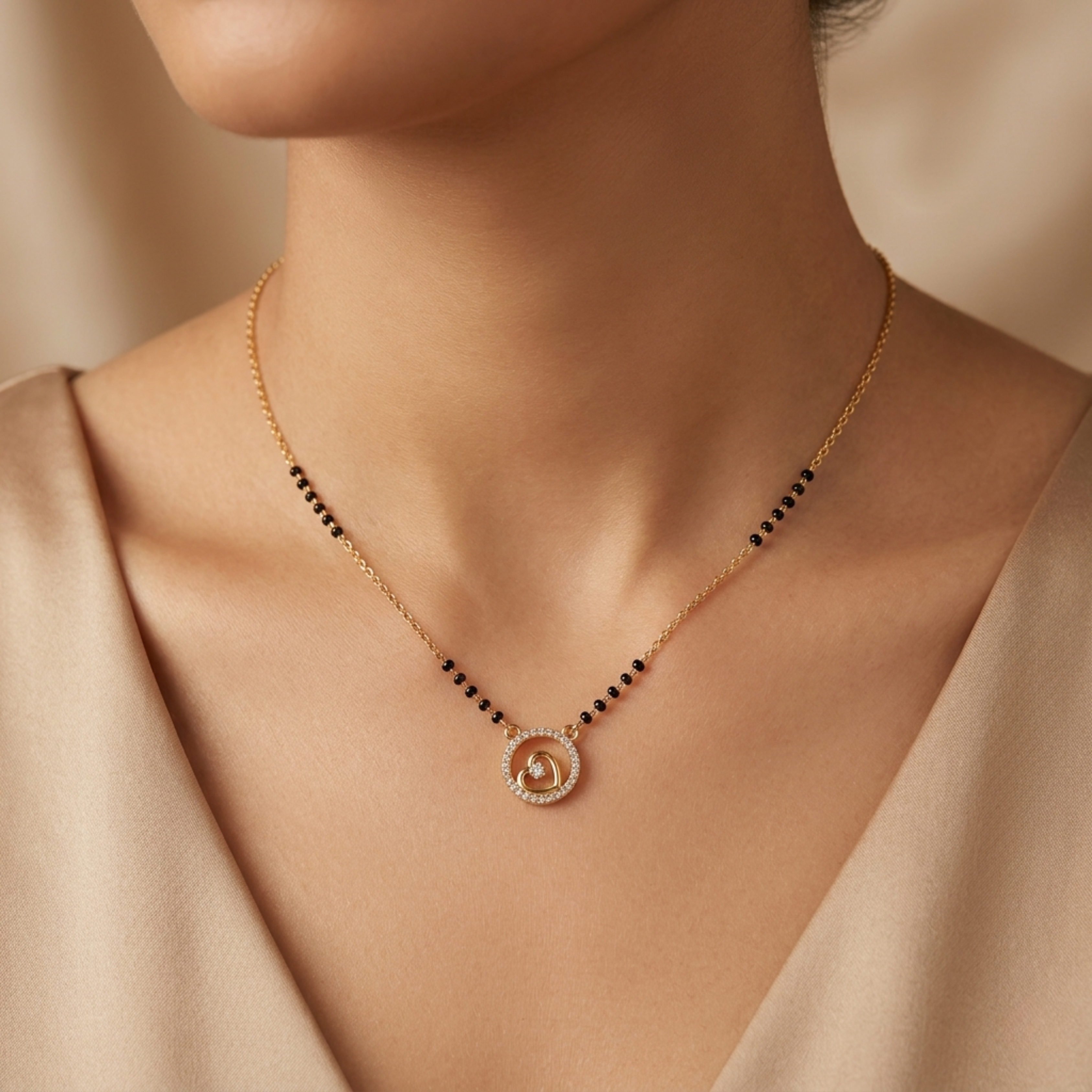 Radhika Anti Tarnish Micro Gold Plated Short Mangalsutra