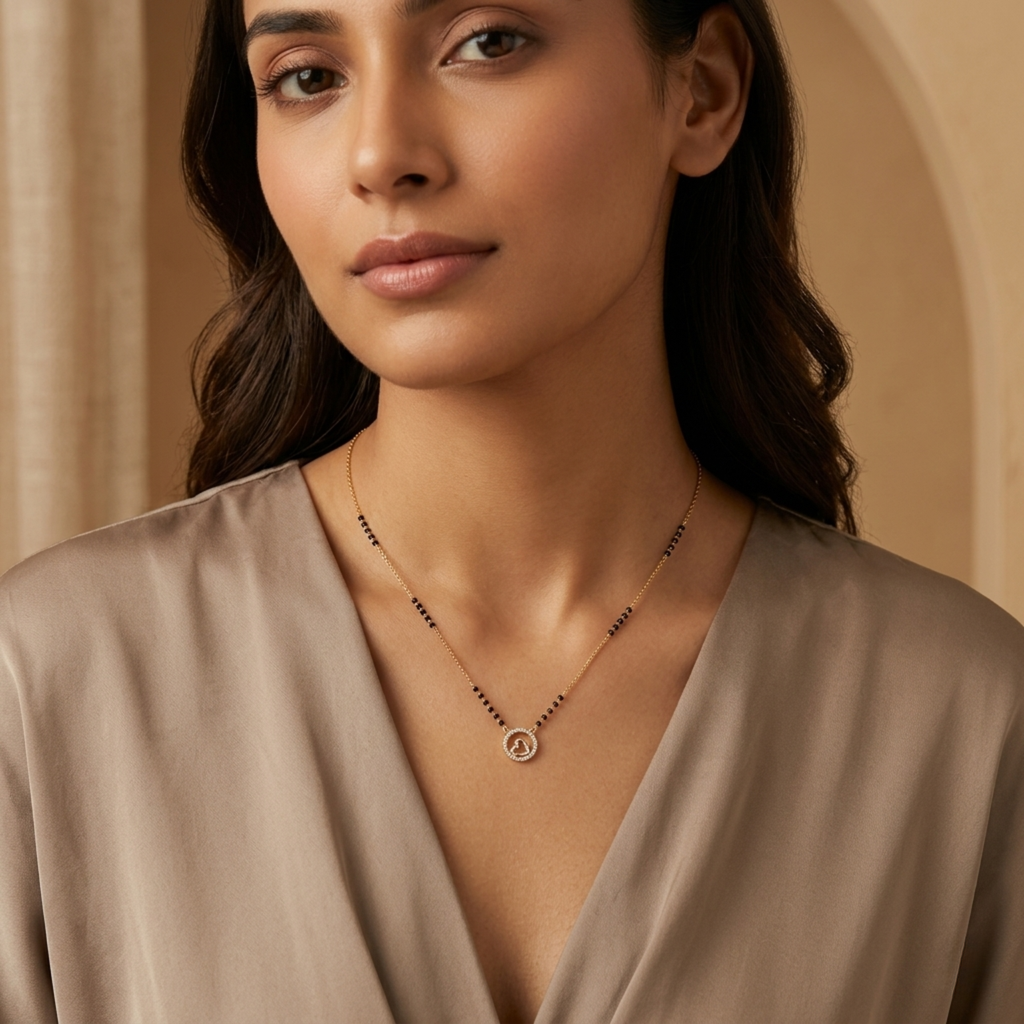 Radhika Anti Tarnish Micro Gold Plated Short Mangalsutra