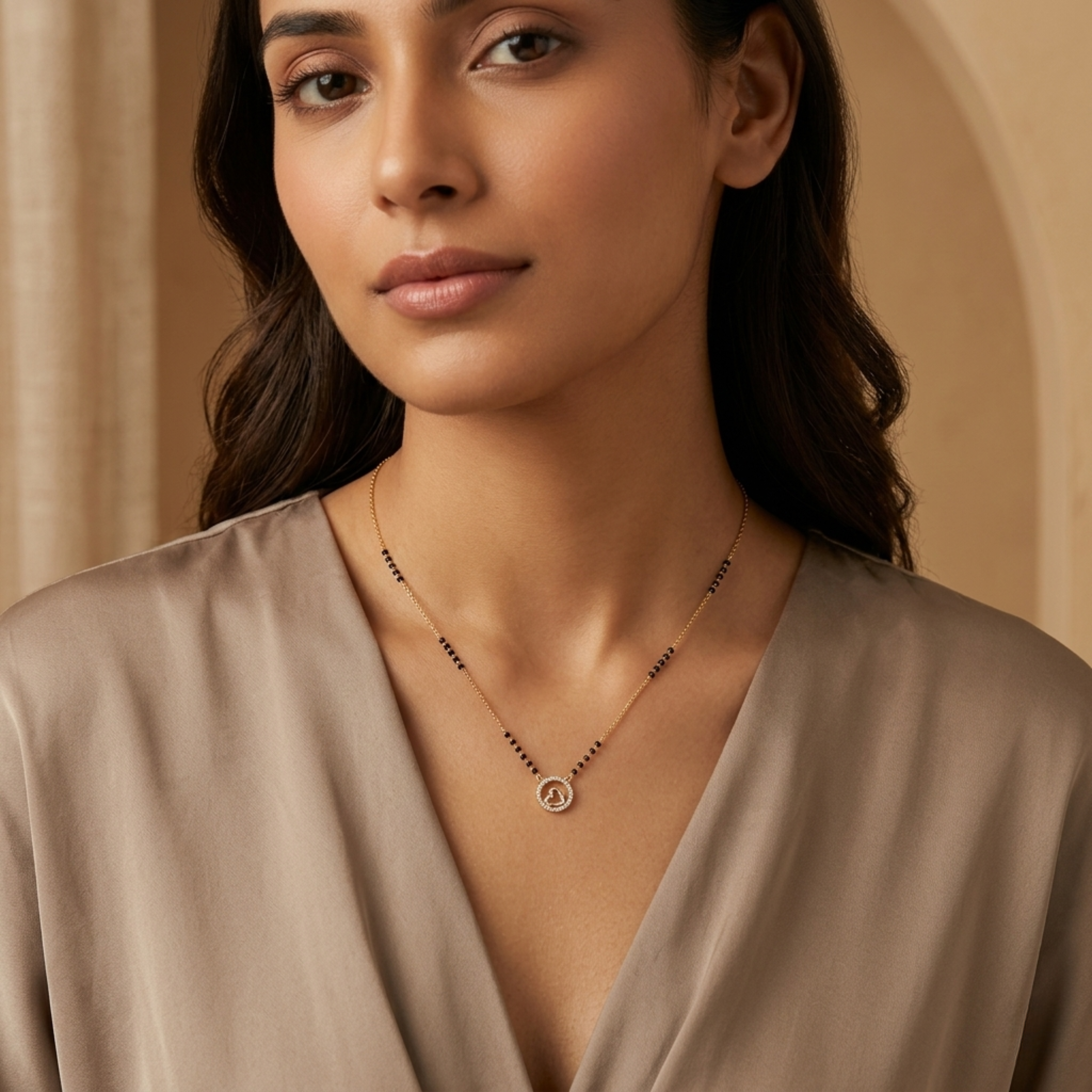 Radhika Anti Tarnish Micro Gold Plated Short Mangalsutra