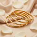 Samaira Premium Micro Gold Plated Plain Bangles Set of 4 | Anti Tarnish Daily Wear Bangles for Women