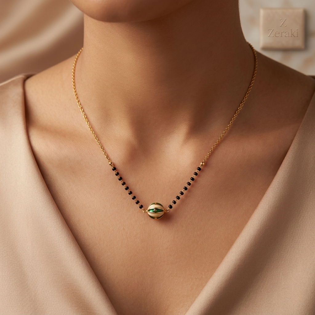 Trisha Anti Tarnish Micro Gold Plated Short Mangalsutra