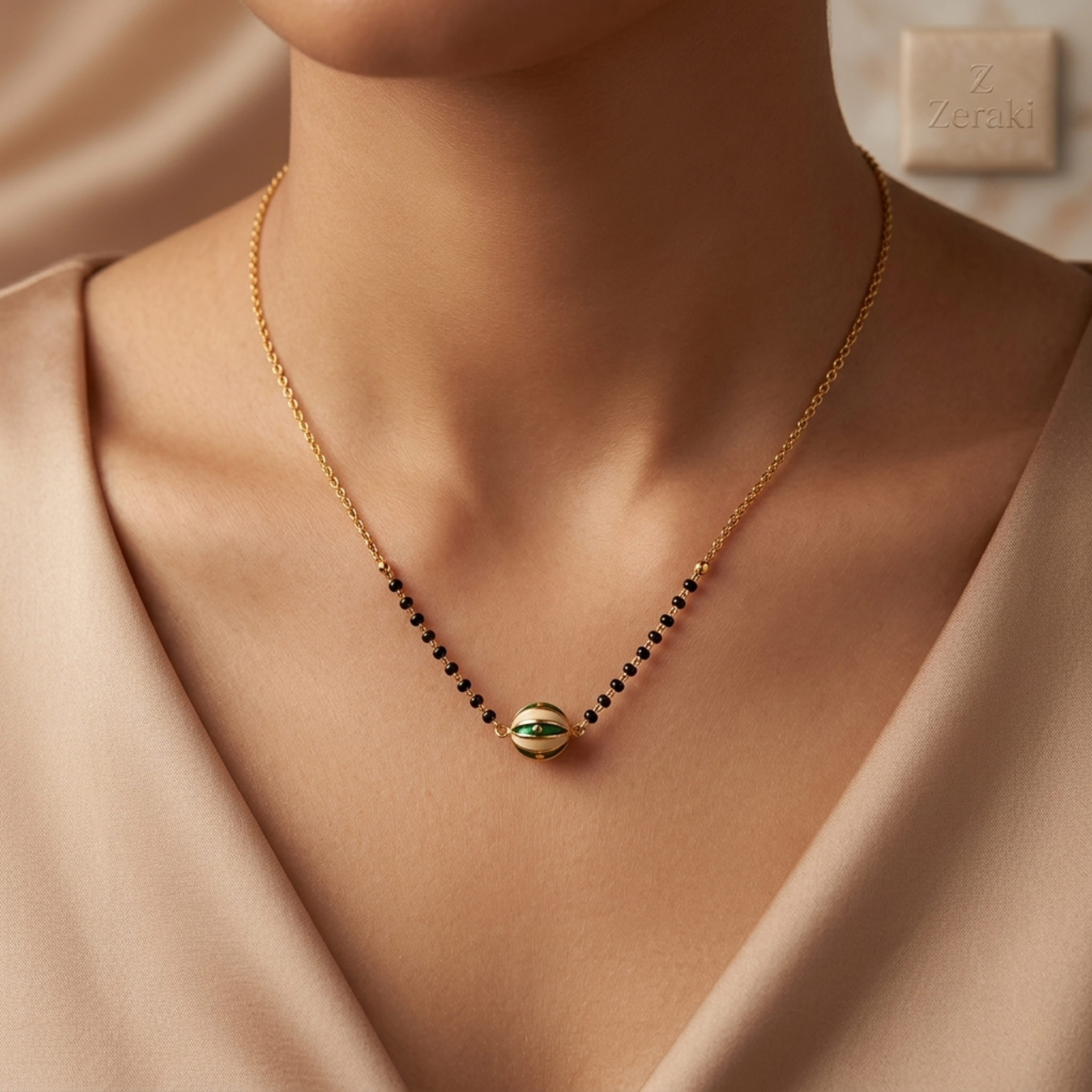 Trisha Anti Tarnish Micro Gold Plated Short Mangalsutra