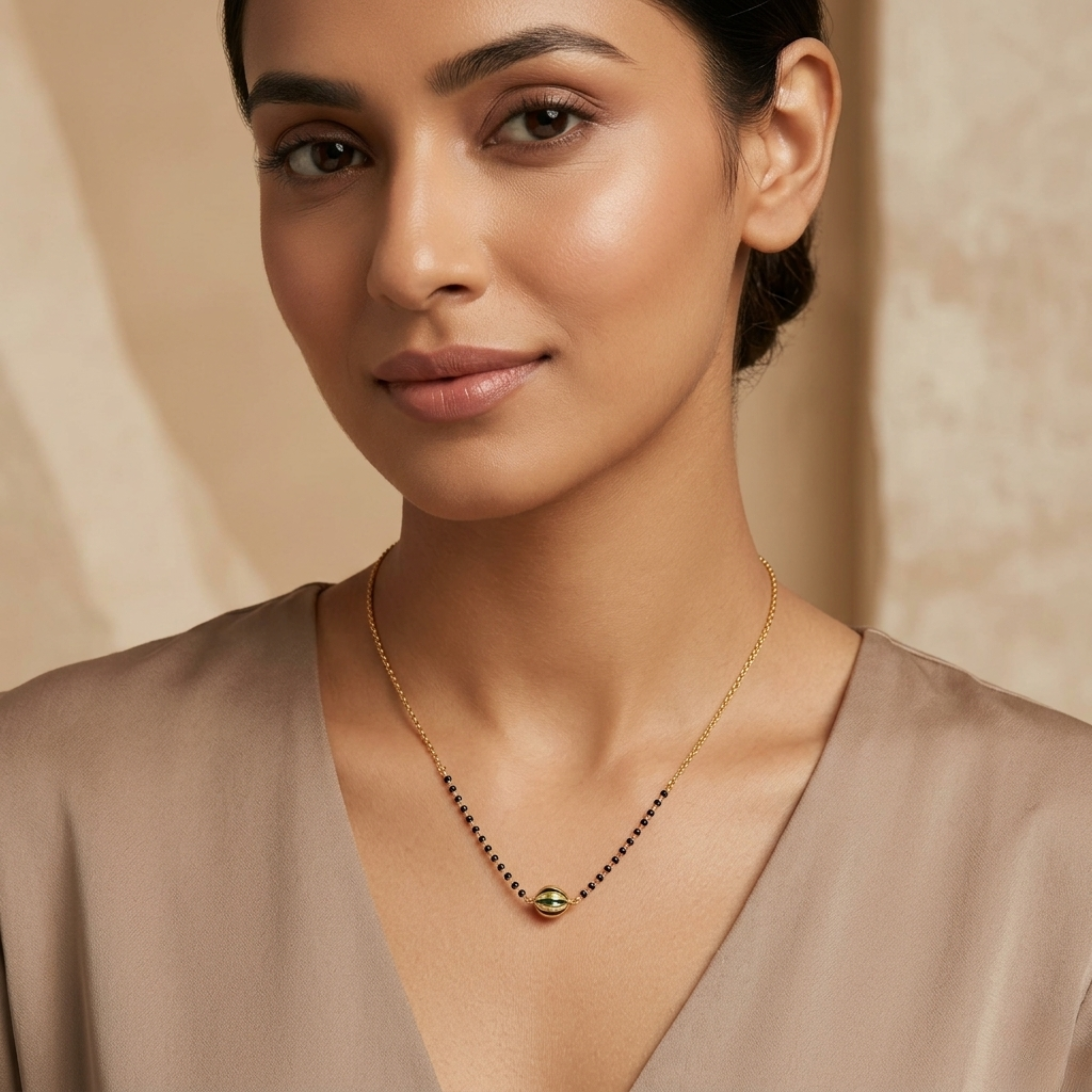 Trisha Anti Tarnish Micro Gold Plated Short Mangalsutra