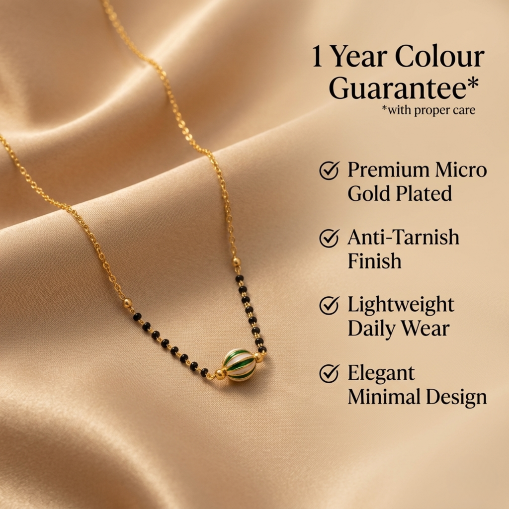 Trisha Anti Tarnish Micro Gold Plated Short Mangalsutra