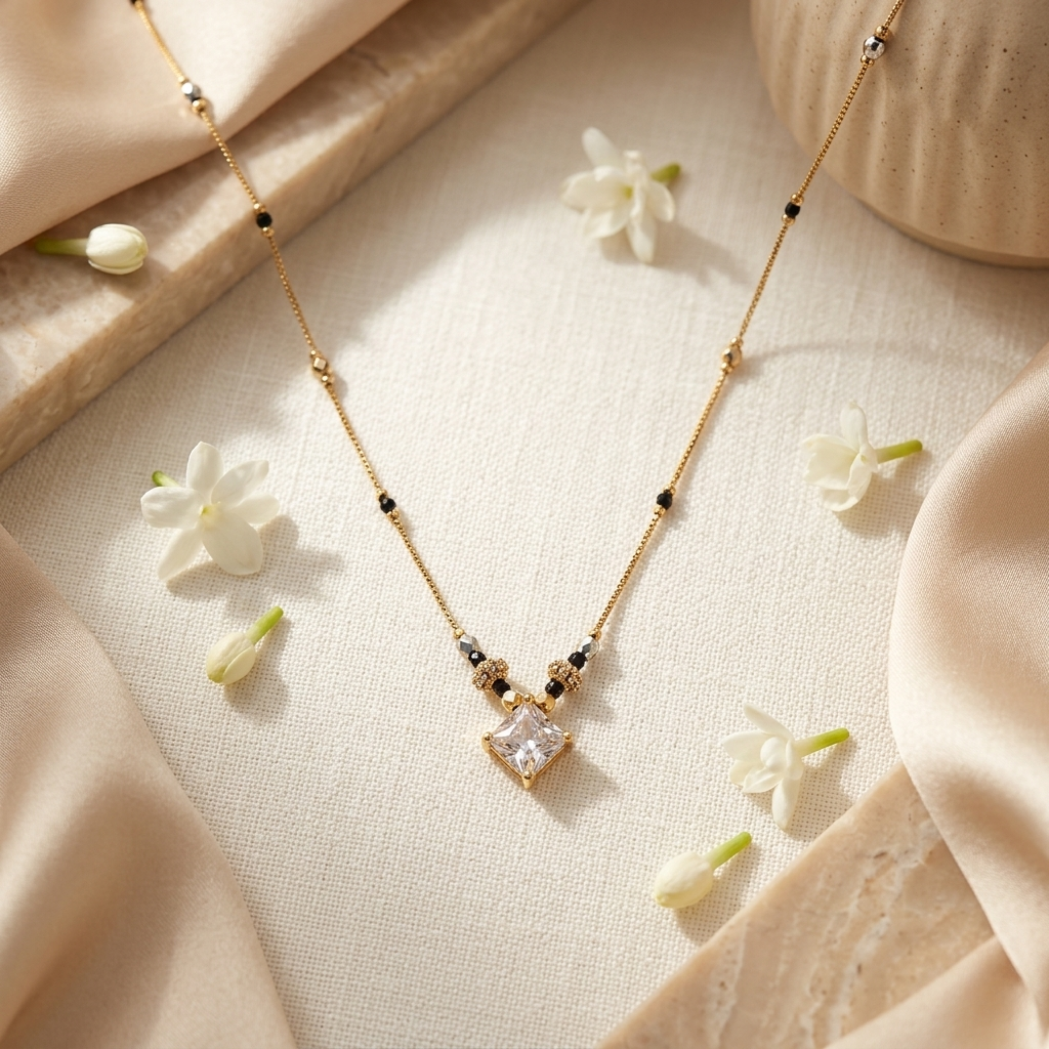 Aarohi Anti Tarnish Micro Gold Plated Short Mangalsutra