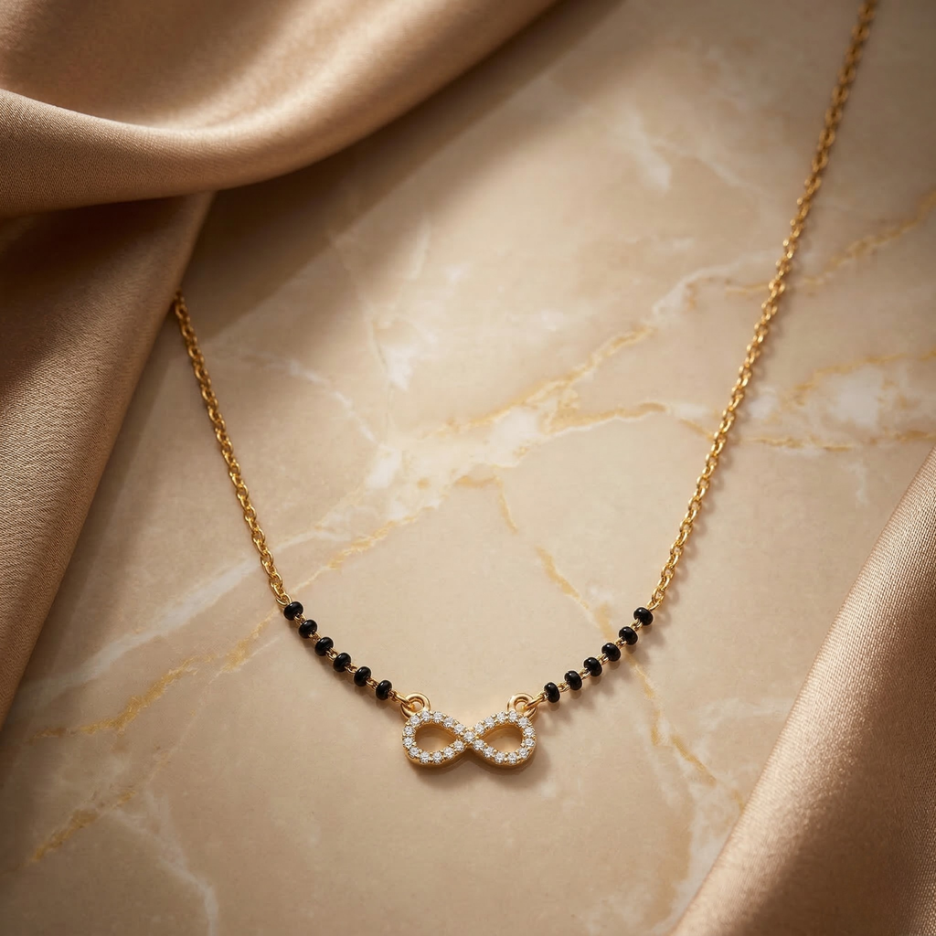 RAAYA AD Mangalsutra Combo (Pack of 2) | Diamond Look Pendants | Daily Wear | Micro Gold | Anti-Tarnish
