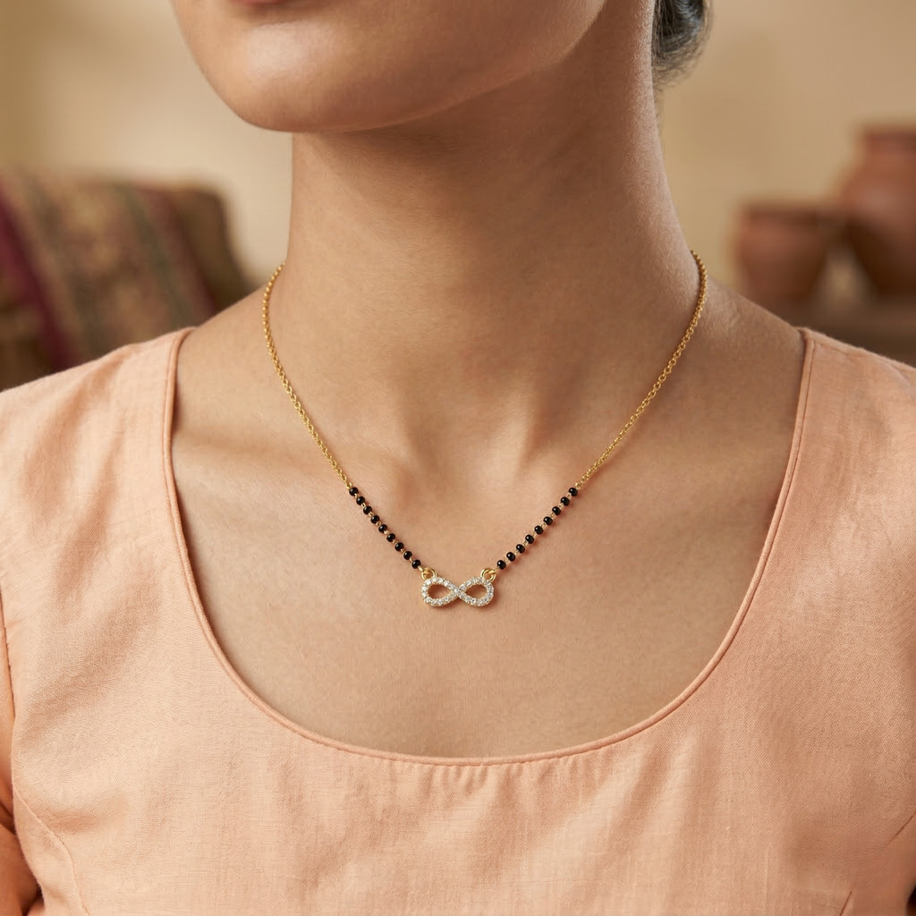 RAAYA AD Mangalsutra Combo (Pack of 2) | Diamond Look Pendants | Daily Wear | Micro Gold | Anti-Tarnish
