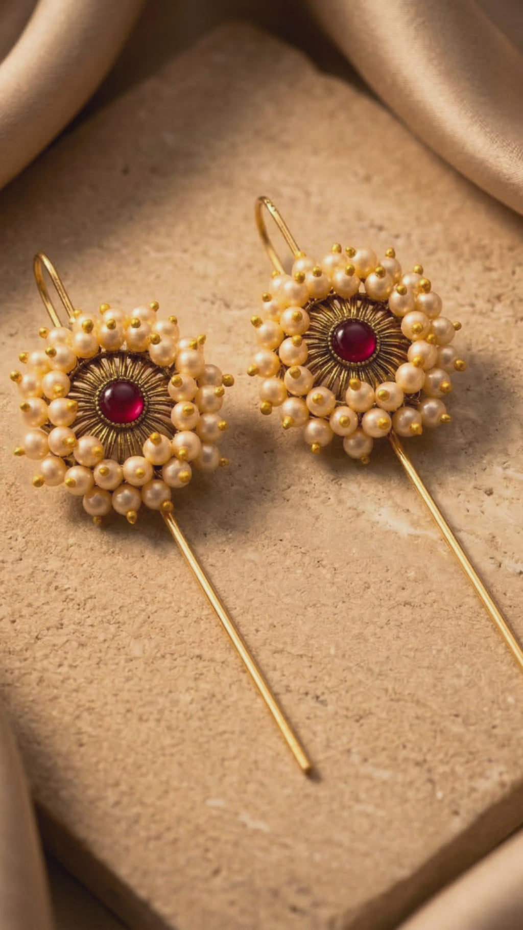 RAAYA Floral Pearl Ear Cuff | Micro Gold | Anti-Tarnish
