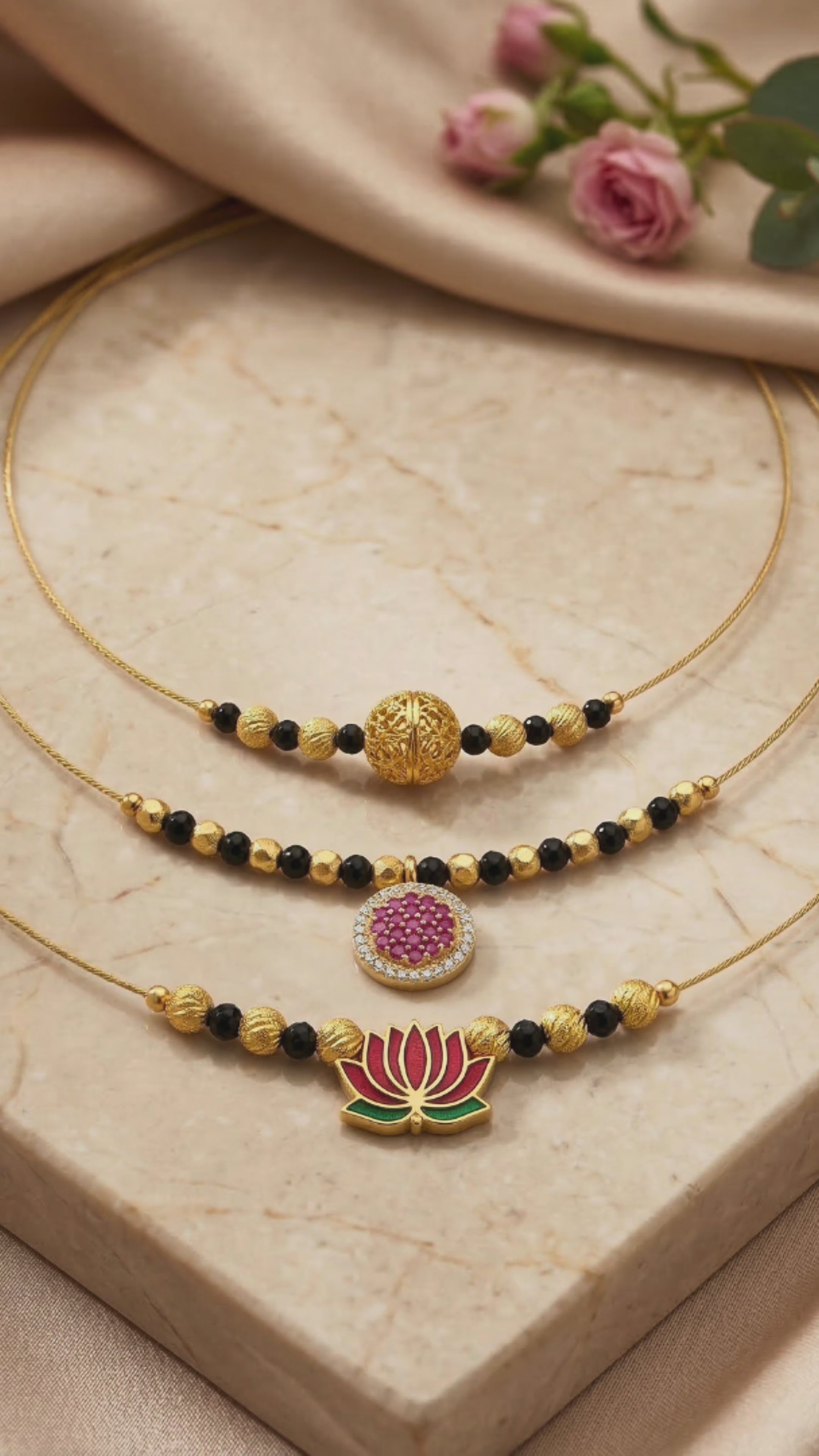 Invisible Mangalsutra Set – Pack of 3RAAYA Invisible Mangalsutra Combo (Pack of 3) | Minimal Daily Wear | Micro Gold | Anti-Tarnish