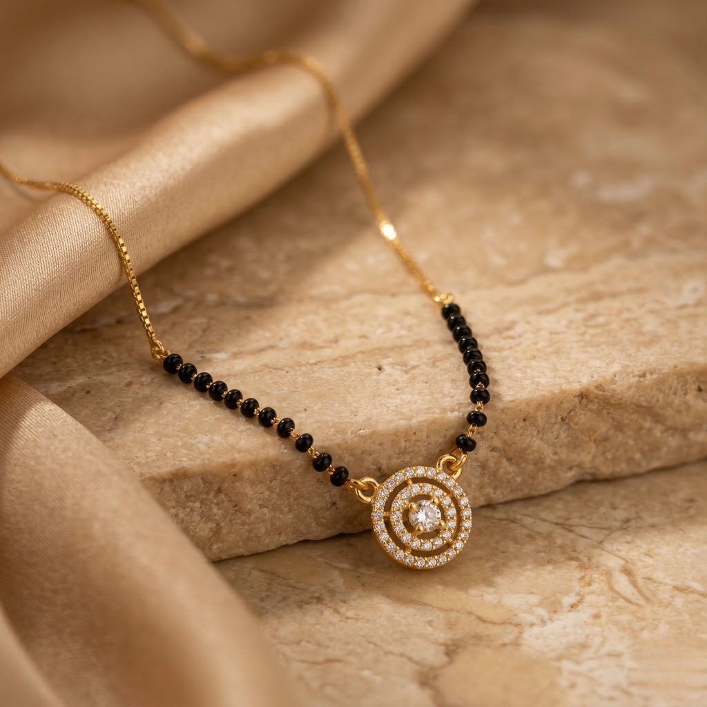 RAAYA AD Mangalsutra Combo (Pack of 2) | Diamond Look Pendants | Daily Wear | Micro Gold | Anti-Tarnish