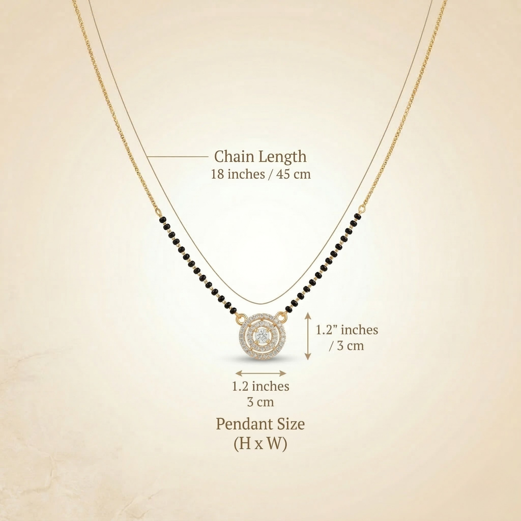 RAAYA AD Mangalsutra Combo (Pack of 2) | Diamond Look Pendants | Daily Wear | Micro Gold | Anti-Tarnish