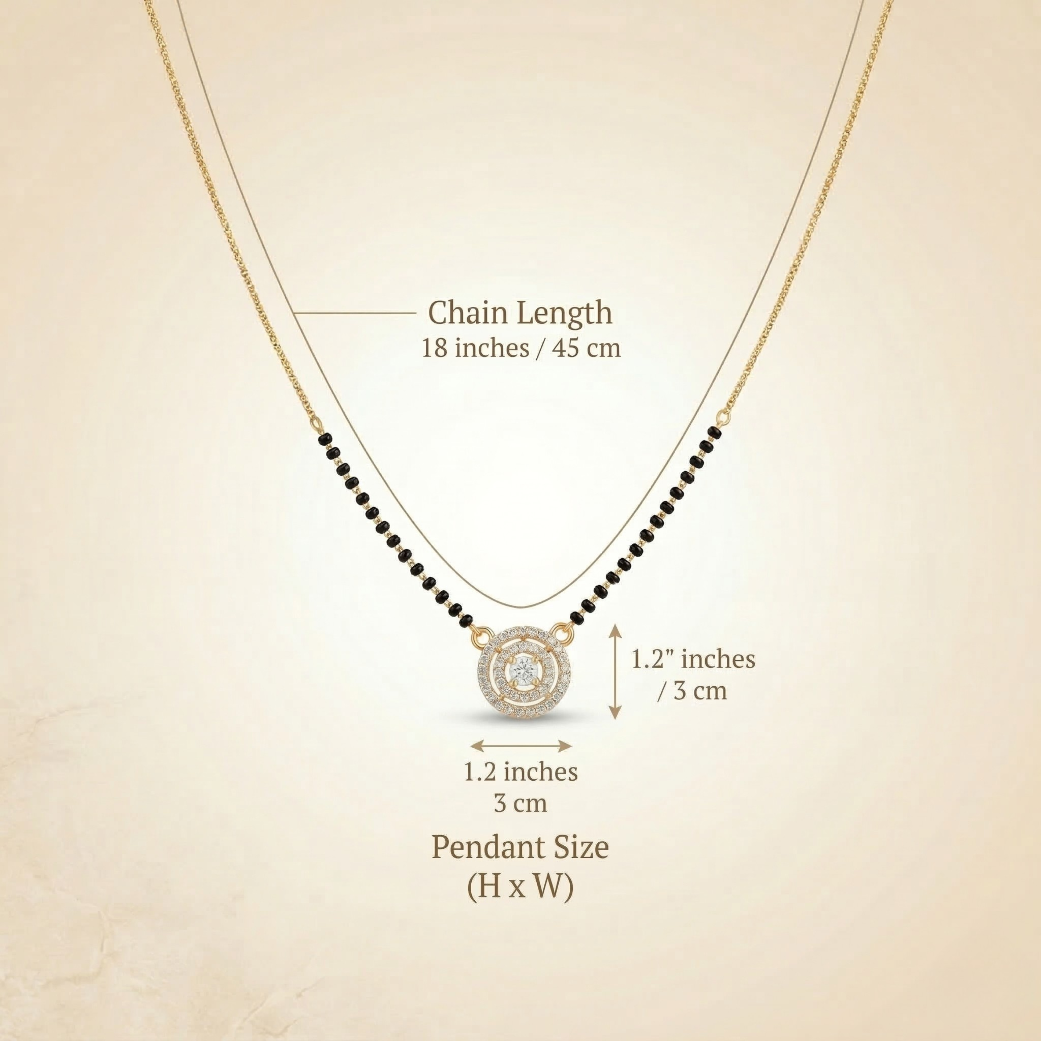 RAAYA AD Mangalsutra Combo (Pack of 2) | Diamond Look Pendants | Daily Wear | Micro Gold | Anti-Tarnish